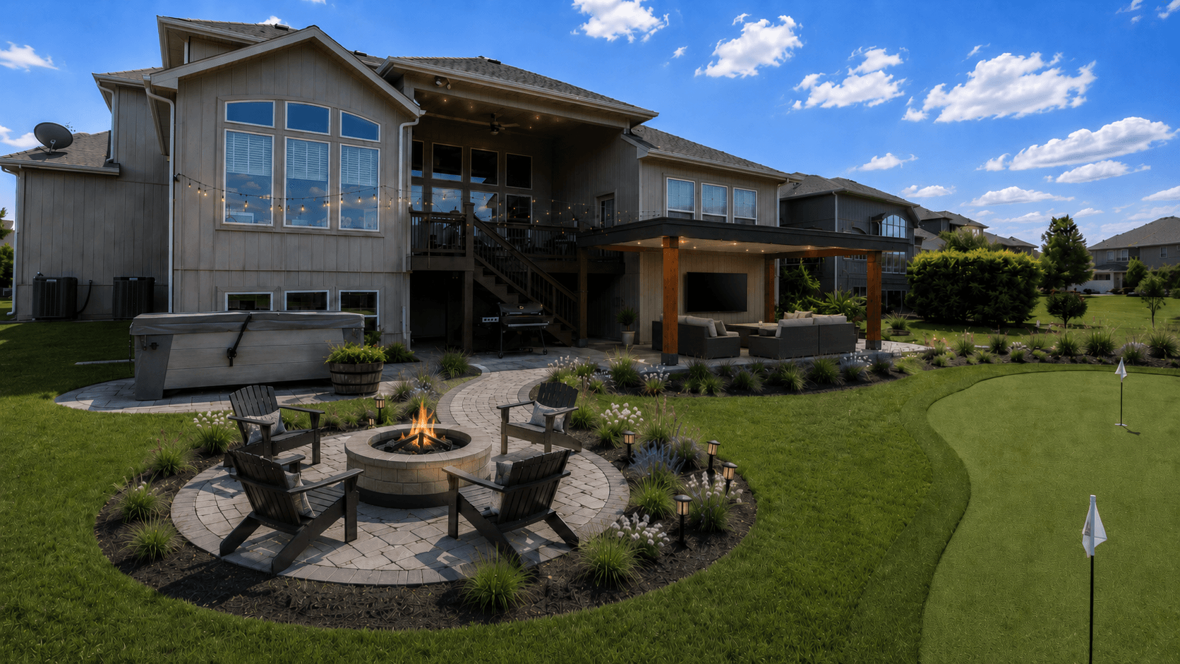 Outdoor living concept rendering from a Built By Design proposal room